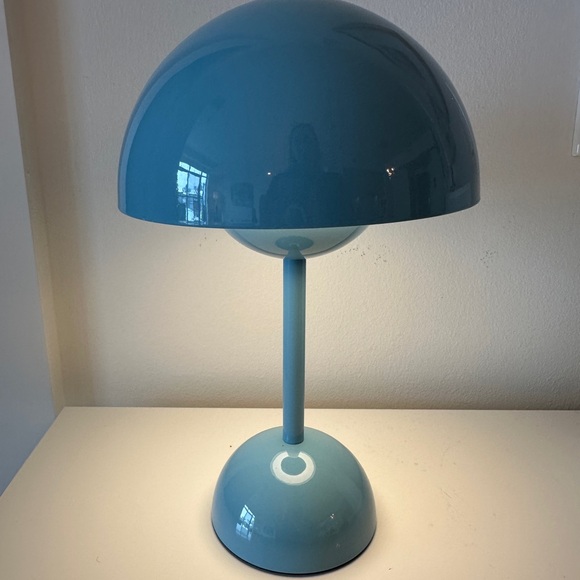 Light Blue Cordless Touch Button Table Lamp - Picture 3 of 3